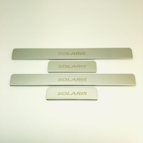 Накладки INOX на пороги из нерж. стали для Hyundai Solaris 2 HCr 2017-н.в.