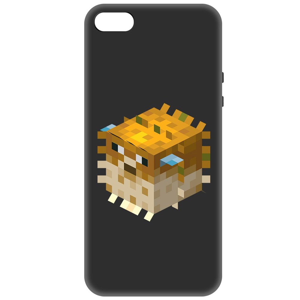 

Чехол-накладка Софт Minecraft-Иглобрюх для iPhone 5/5s, Черный
