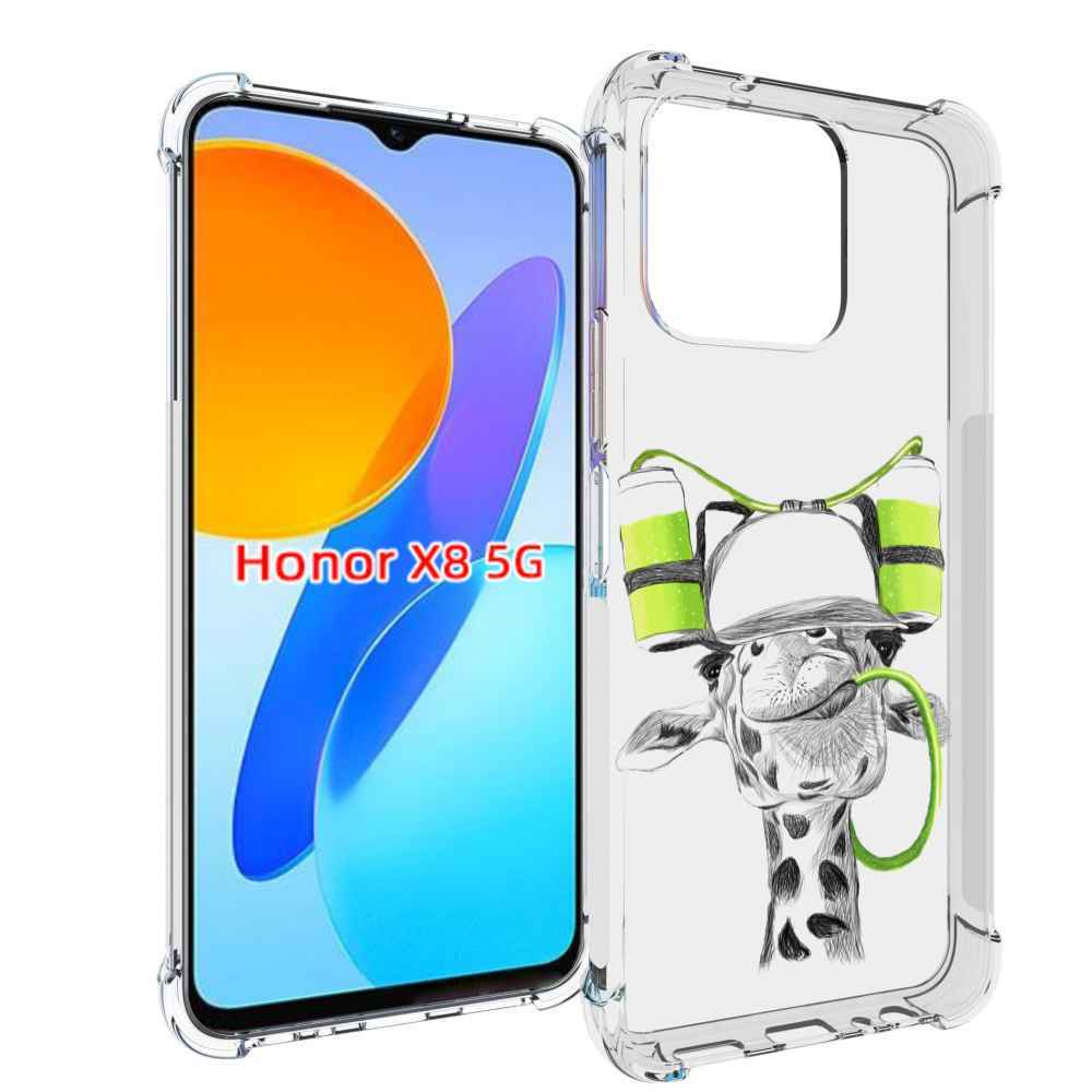 

Чехол MyPads Жираф для Honor X8 5G, Прозрачный, Tocco