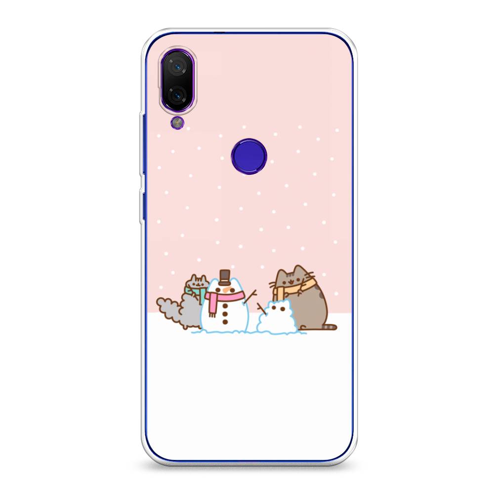 

Чехол на Xiaomi Mi Play "Котики в снегу", Розовый;белый;серый, 35350-5