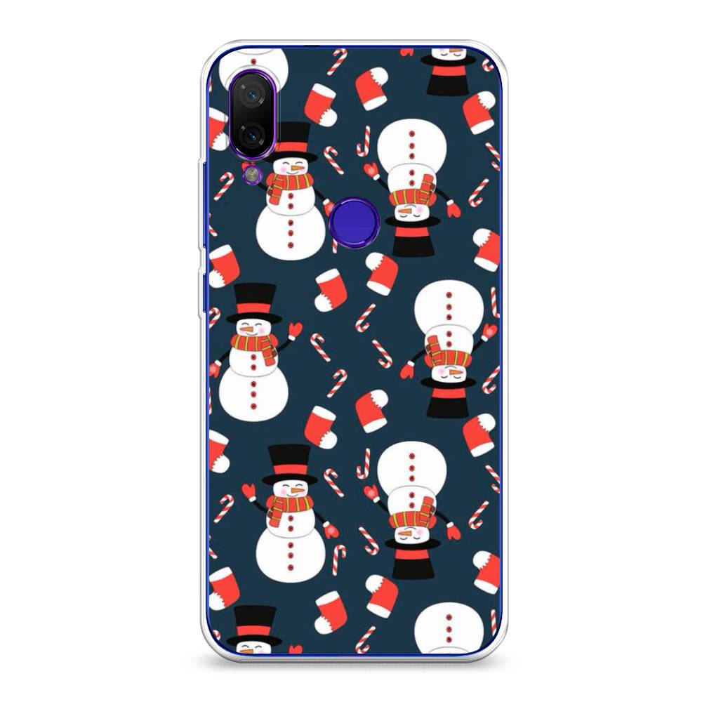 

Чехол на Xiaomi Mi Play "Синие снеговики", Синий;белый;красный, 35350-5