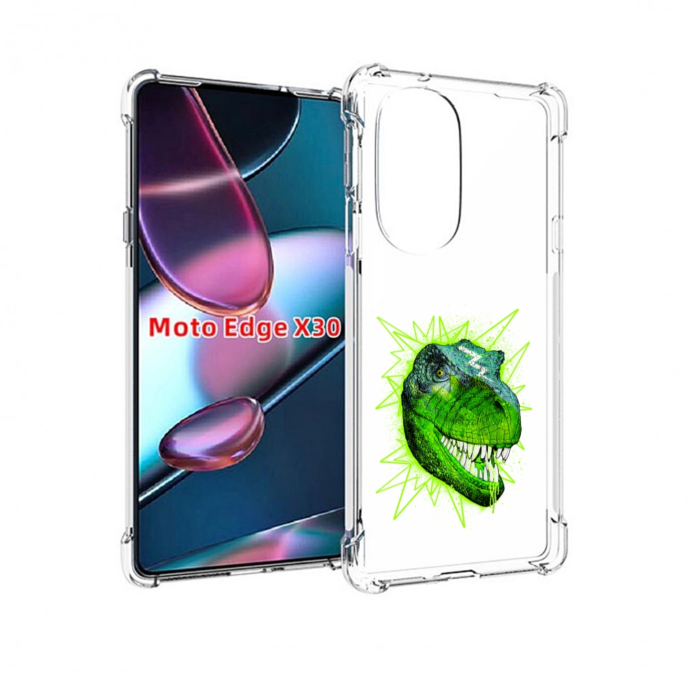 

Чехол MyPads зеленый динозавр для Motorola Moto Edge X30, Прозрачный, Tocco