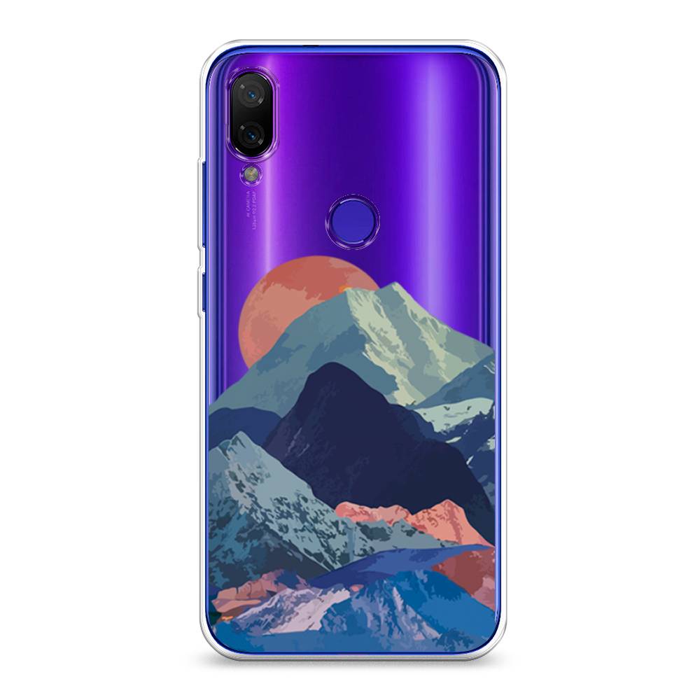 

Чехол на Xiaomi Mi Play "Закат в снежных горах", Красный;серый;голубой, 35350-2
