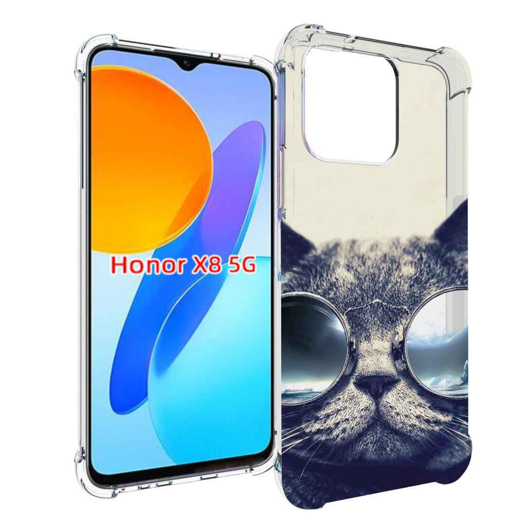 

Чехол MyPads Кот-в-очках-2 для Honor X8 5G, Прозрачный, Tocco