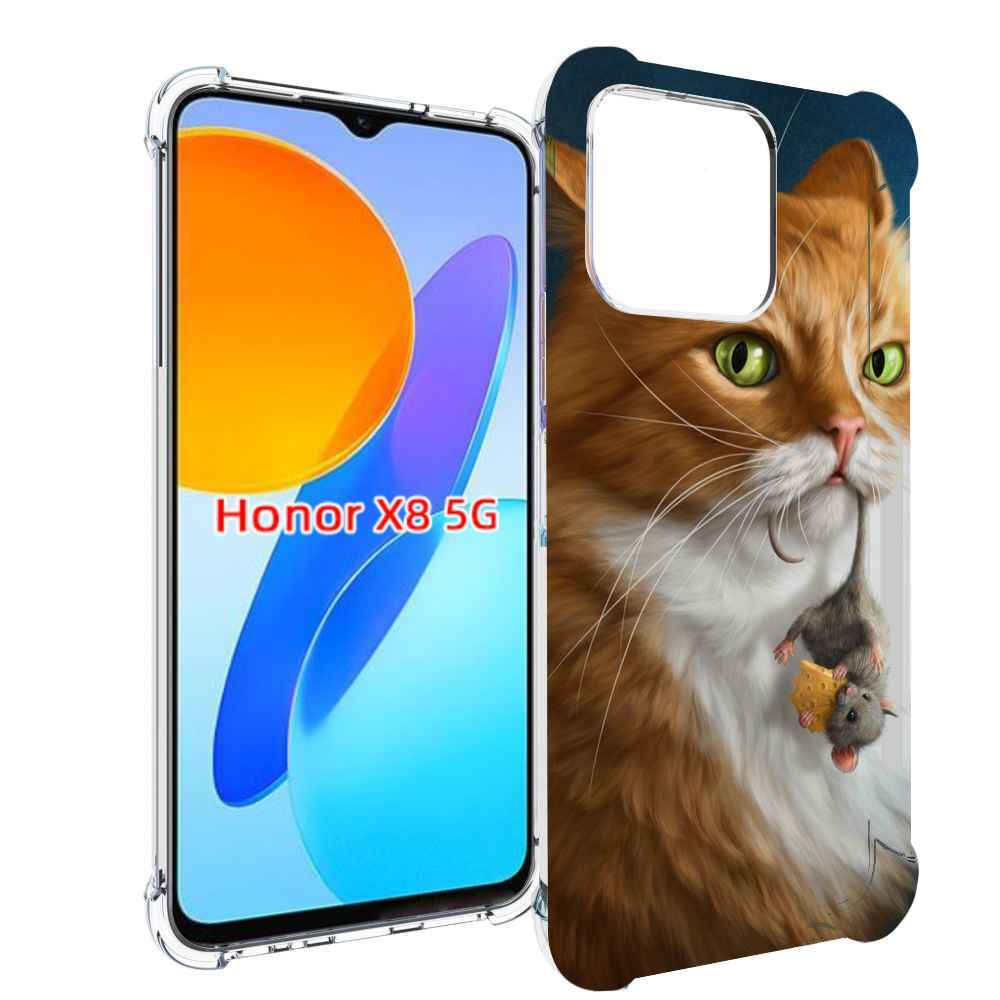 

Чехол MyPads Кот-и-мышь для Honor X8 5G, Прозрачный, Tocco