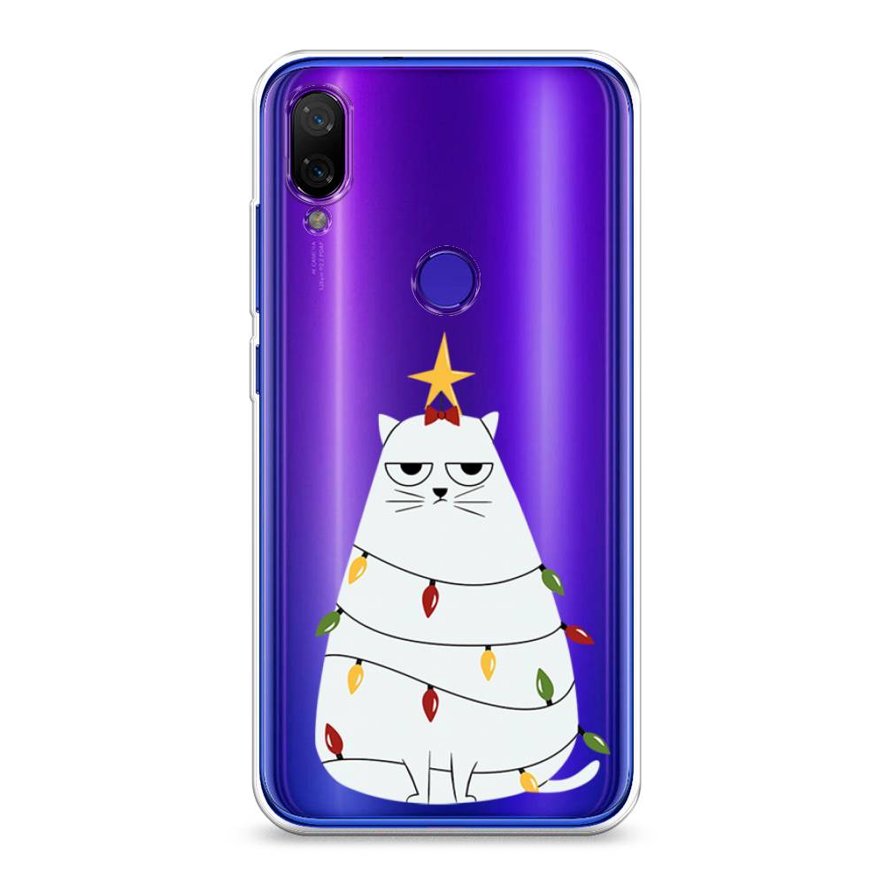 

Чехол на Xiaomi Mi Play "Котик в гирлянде", Белый;красный;желтый, 35350-1
