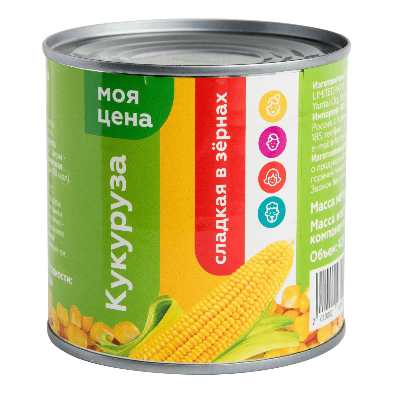 Кукуруза Моя цена сахарная 340 г 56₽