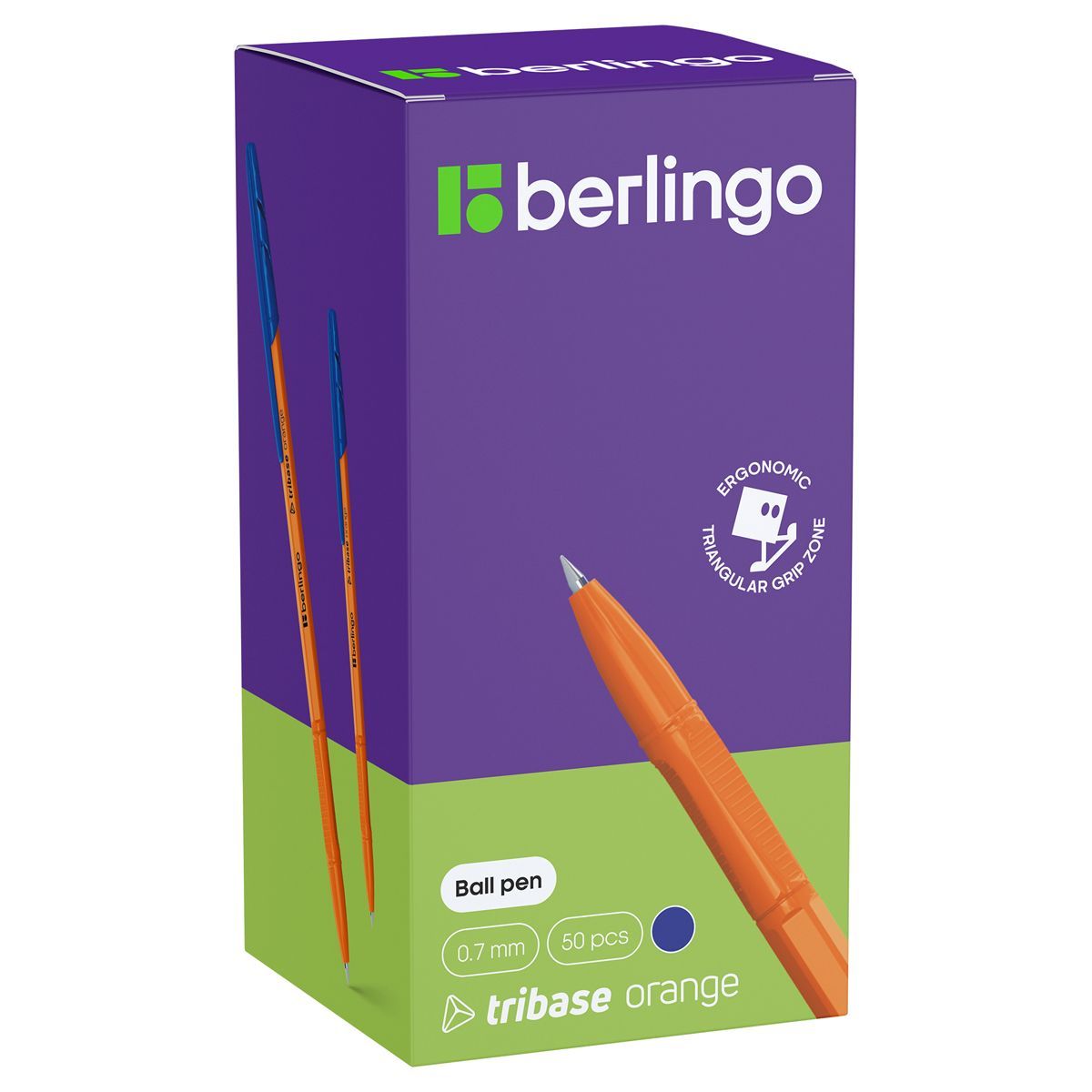 

Набор из 50 шт. Ручка шариковая Berlingo Tribase Orange синяя, 0,7 мм