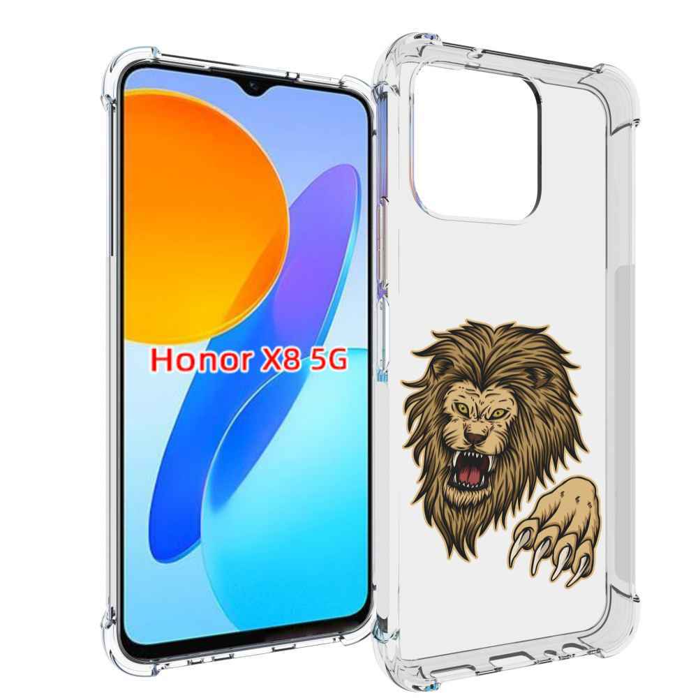 

Чехол MyPads Лев-завоеватель мужской для Honor X8 5G, Прозрачный, Tocco