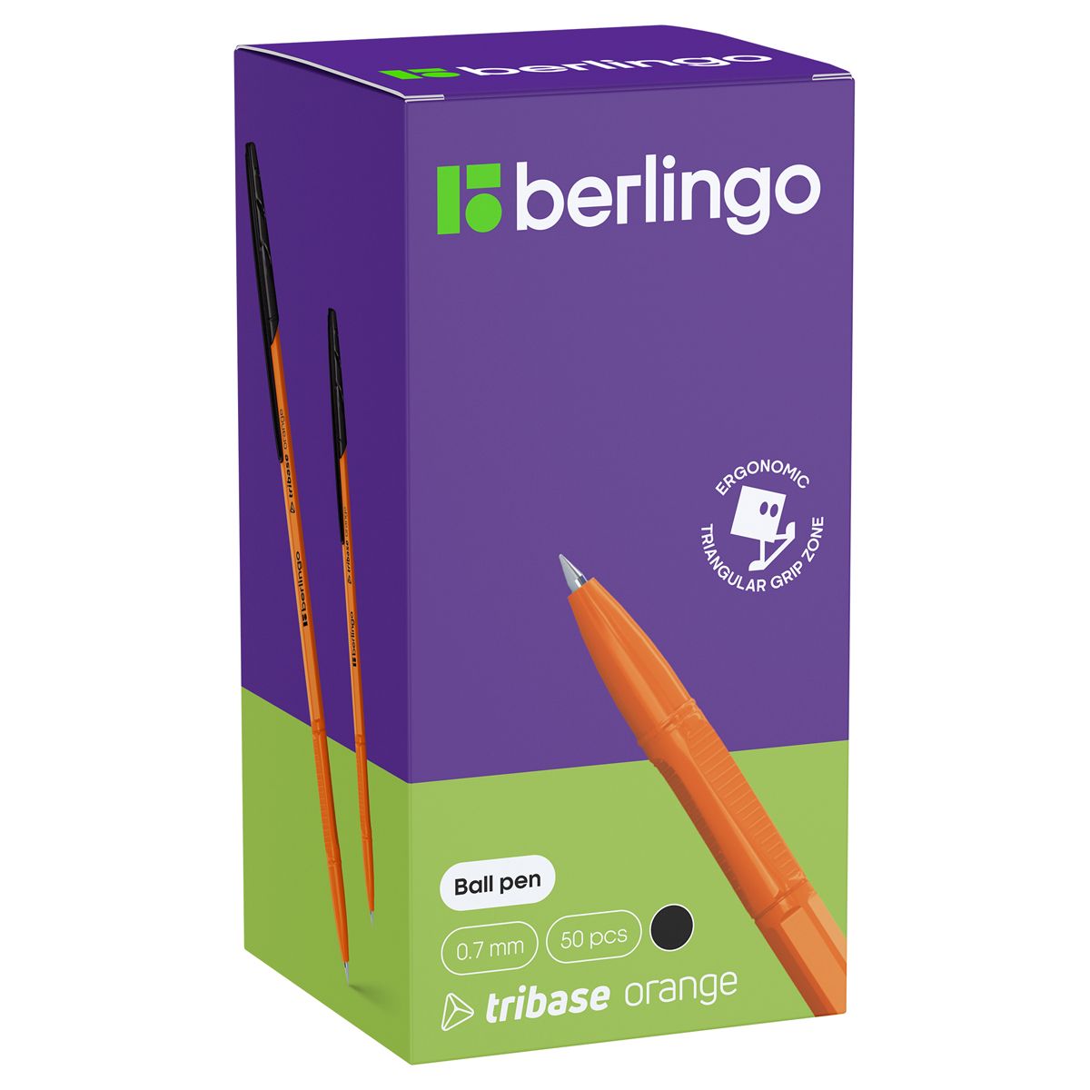 

Набор из 50 шт. Ручка шариковая Berlingo Tribase Orange черная, 0,7 мм