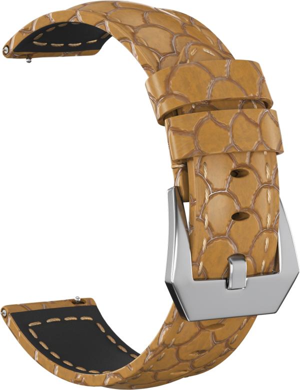

Ремешок из змеиной кожи GSMIN Suede 22 для Polar Vantage M (Темно-бежевый)