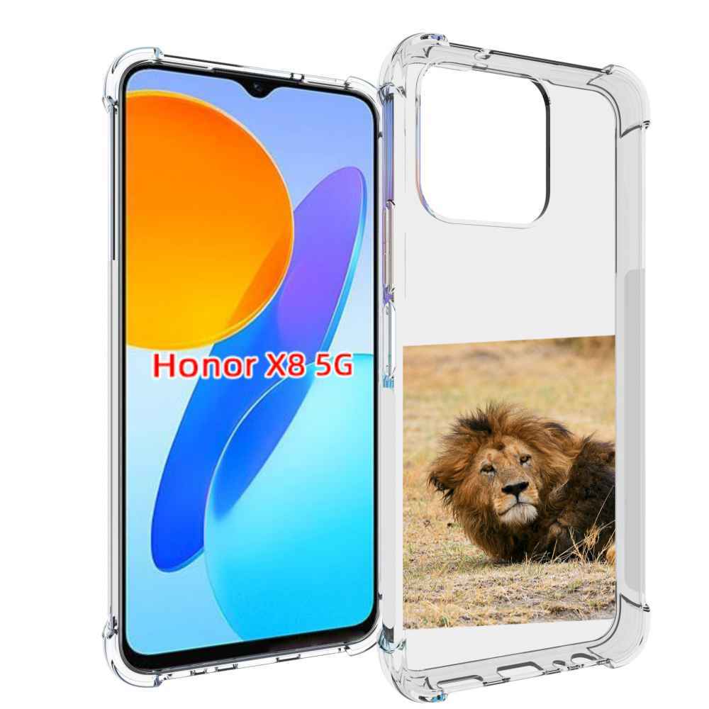 

Чехол MyPads Лев-лежит мужской для Honor X8 5G, Прозрачный, Tocco