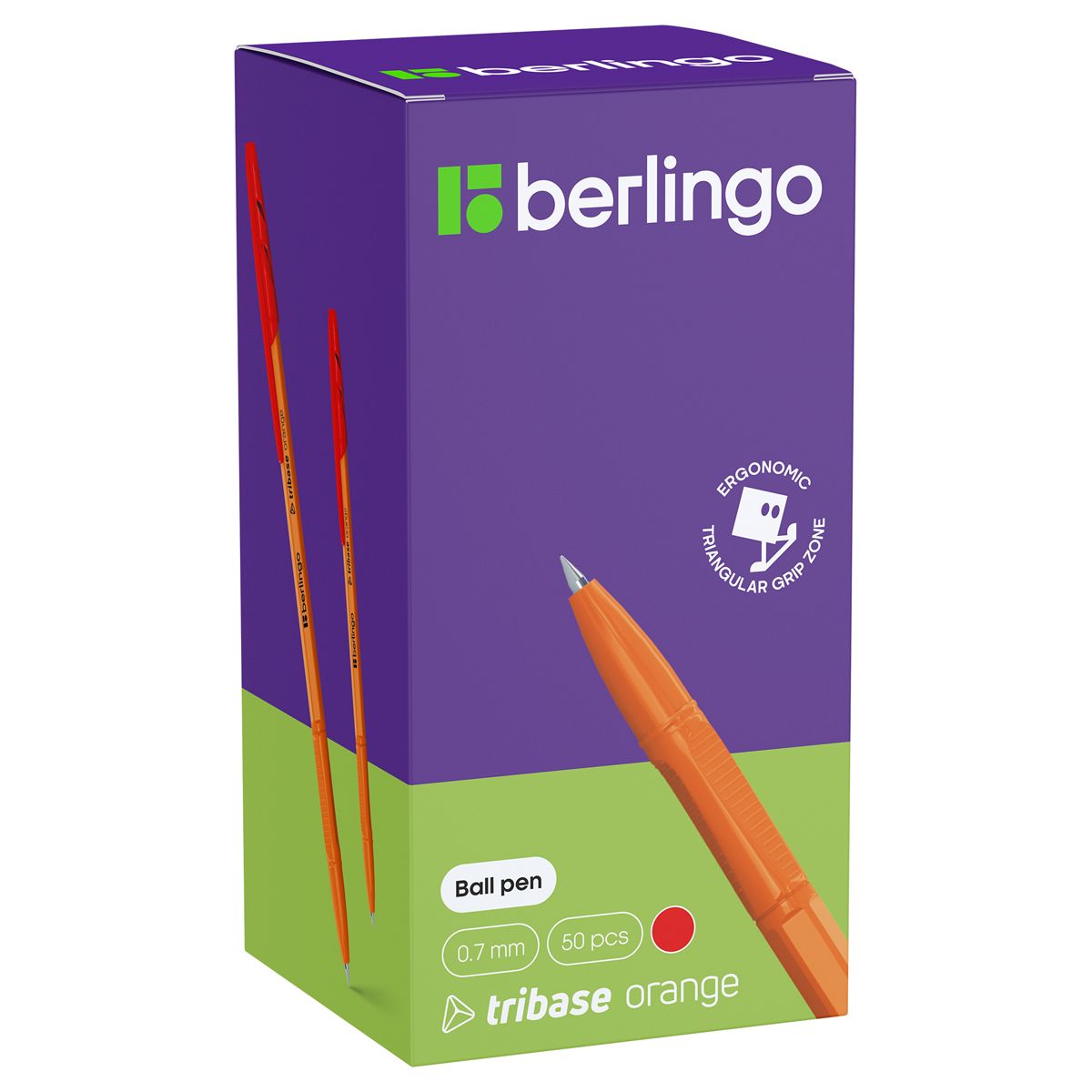 

Набор из 50 шт. Ручка шариковая Berlingo Tribase Orange красная, 0,7 мм