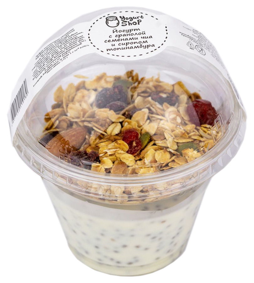 

Йогурт Yogurt Shop гранола-семена чиа-сироп топинамбура 8,6% БЗМЖ 175 г