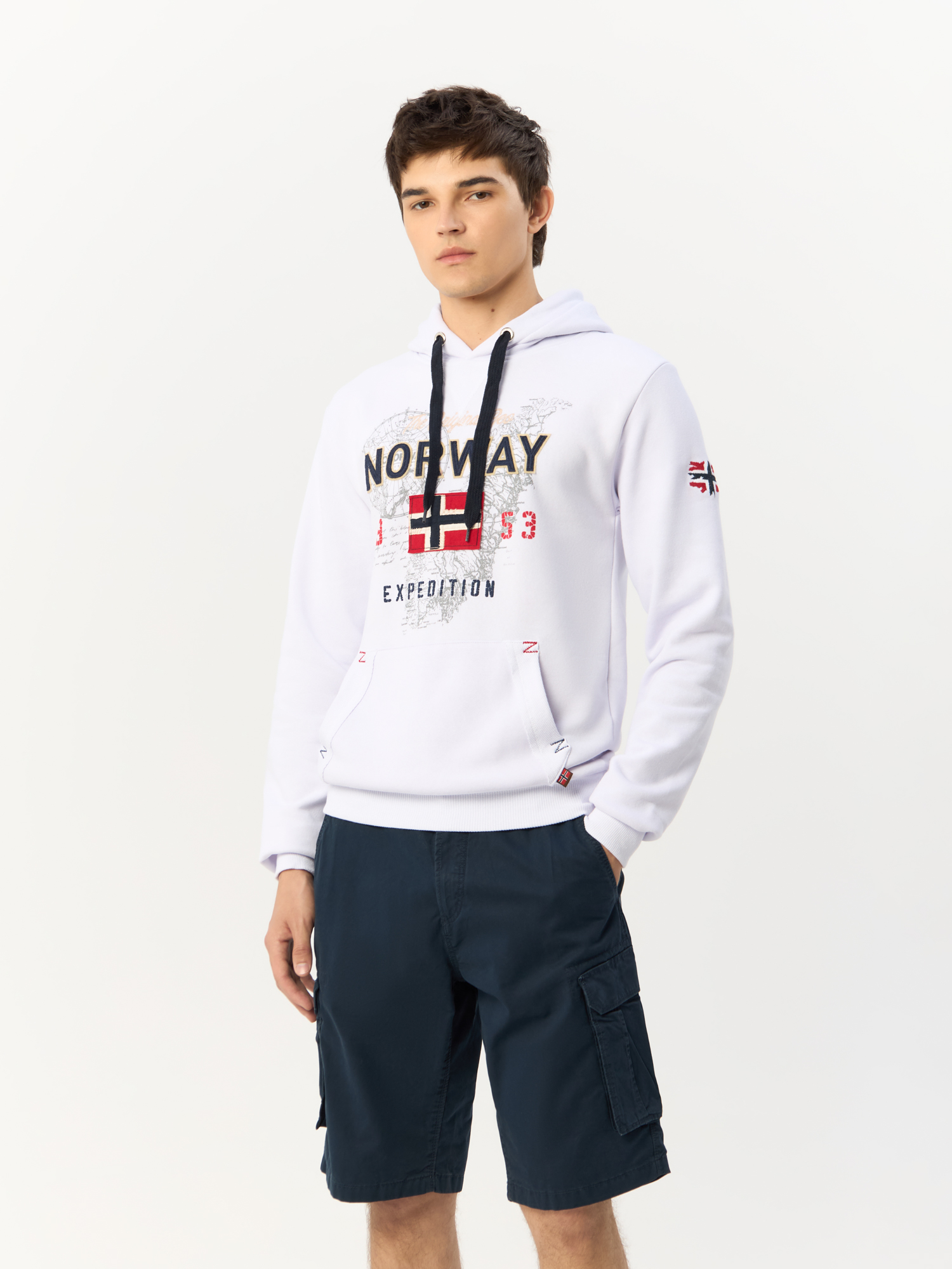 Худи мужское Geographical Norway WT1878H/GN белое L