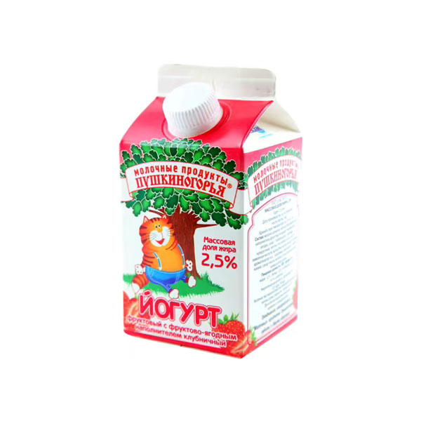

Питьевой йогурт Молочные продукты Пушкиногорья клубничный 2,5% БЗМЖ 500 г