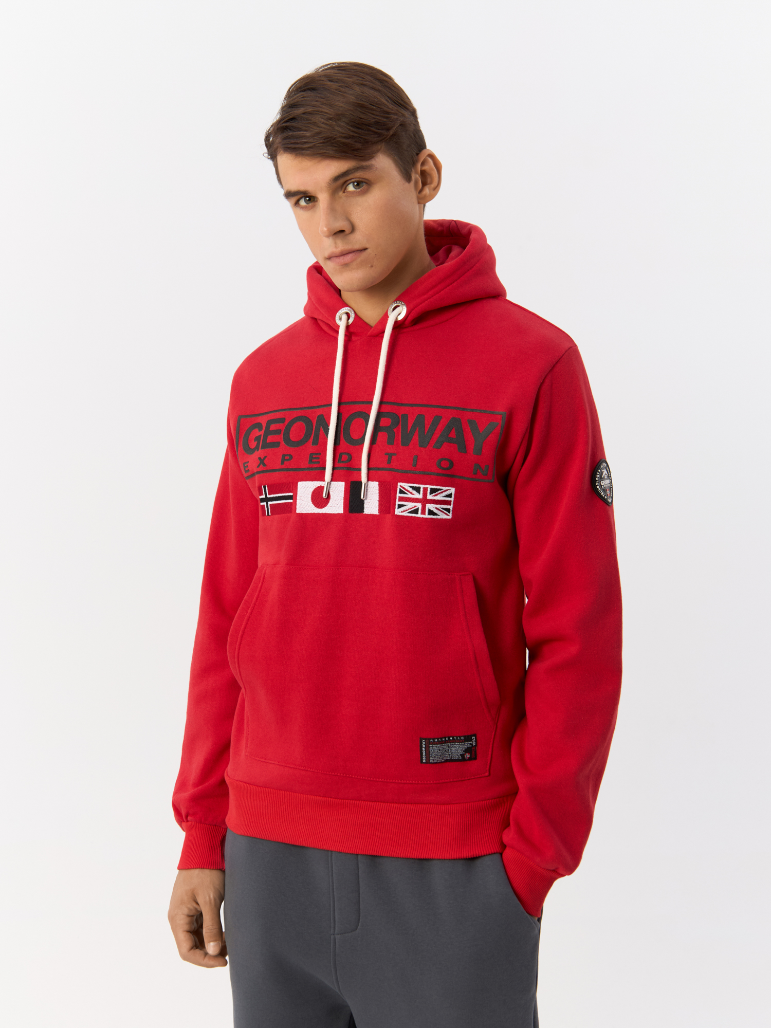 

Худи мужское Geographical Norway WX1879H/GNO красное L, Красный, WX1879H/GNO