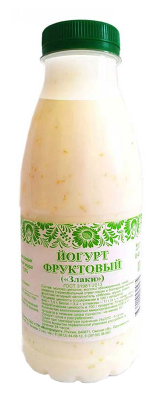 

Питьевой йогурт Сыроварня Побочино яблоко-груша-злаки 1,5% БЗМЖ 450 г