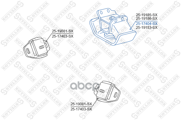 

25-17404-SX опора двигателя передняя Toyota LAND CRUISER 100 98-07