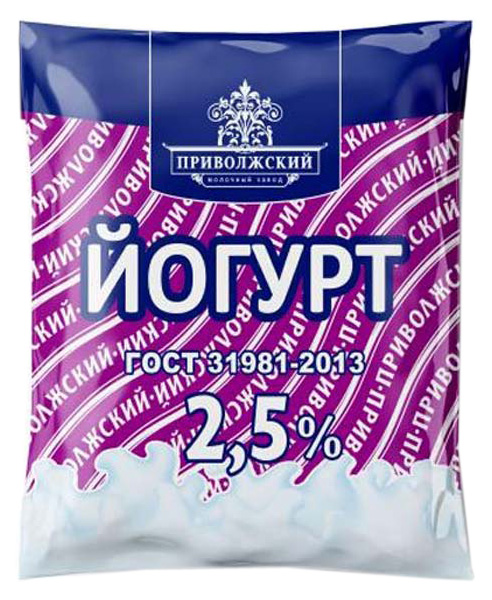 

Питьевой йогурт Приволжский натуральный 2,5% 450 г