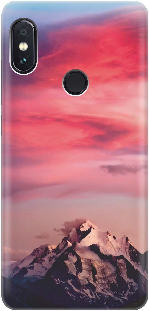

Чехол на Xiaomi Redmi Note 5 "Горы и небо", Коричневый;розовый, 927