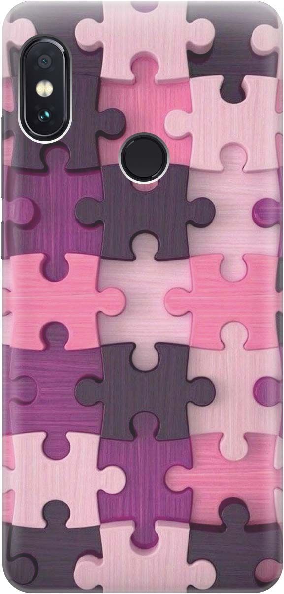 

Чехол на Xiaomi Redmi Note 5 "Сиреневый паззл", Розовый;фиолетовый, 927