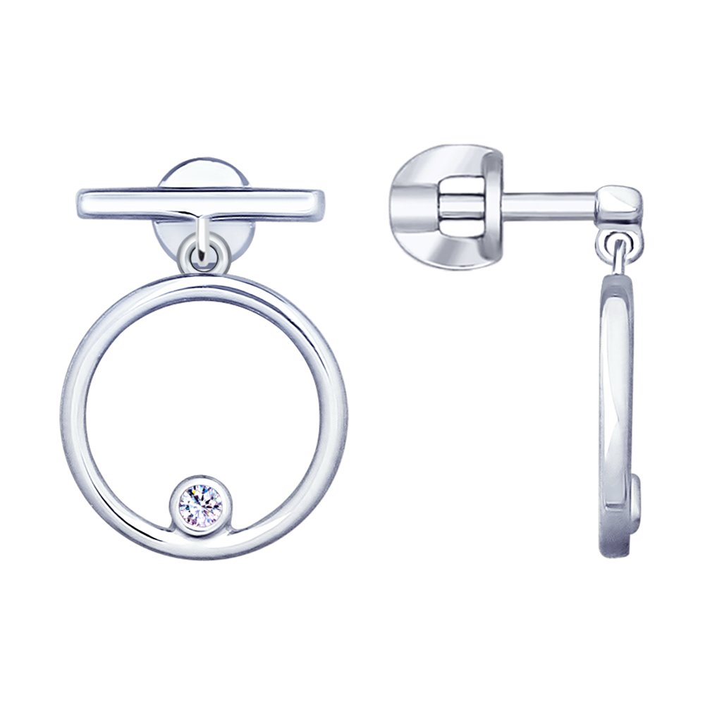 

Серьги подвески из серебра SOKOLOV 94022967, фианит, 94022967