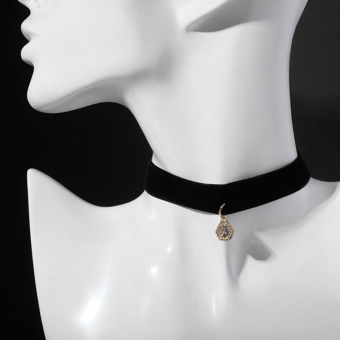 

Чокер из бижутерного сплава/текстиля 33 смQueen Fair 6756045, стразы