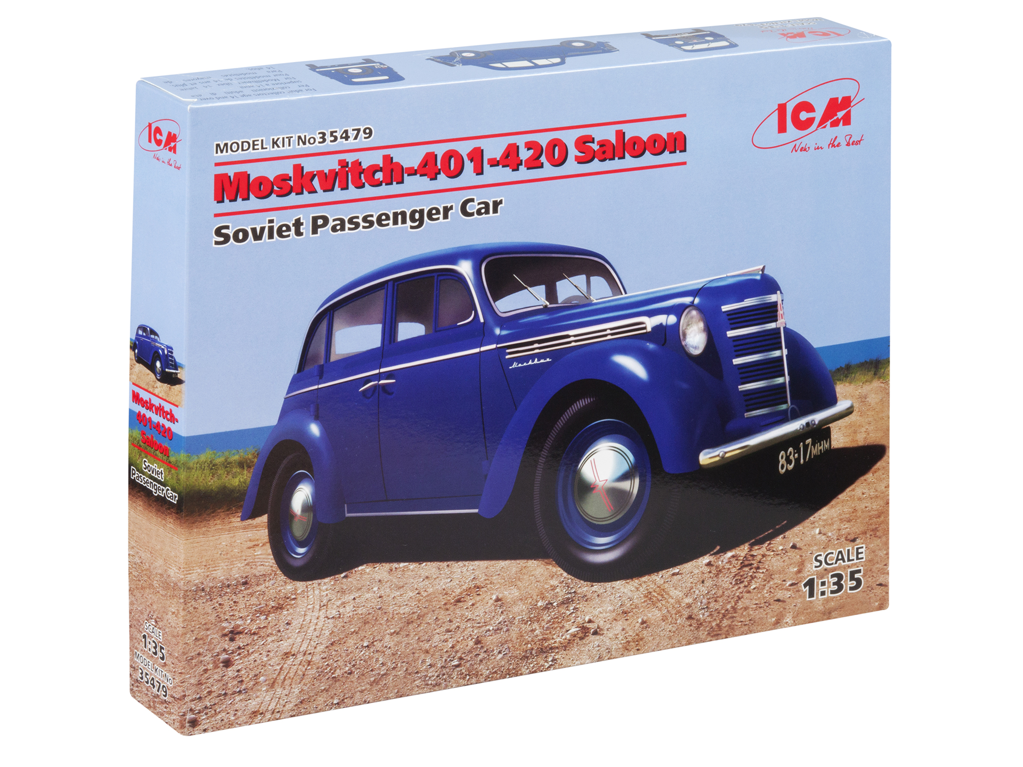 

Сборная модель ICM 1/35 Советский пассажирский автомобиль Москвич 401-420 седан 35479