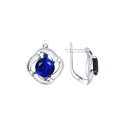 

Серьги из серебра с корундом искусственным SOKOLOV 88020040, 88020040