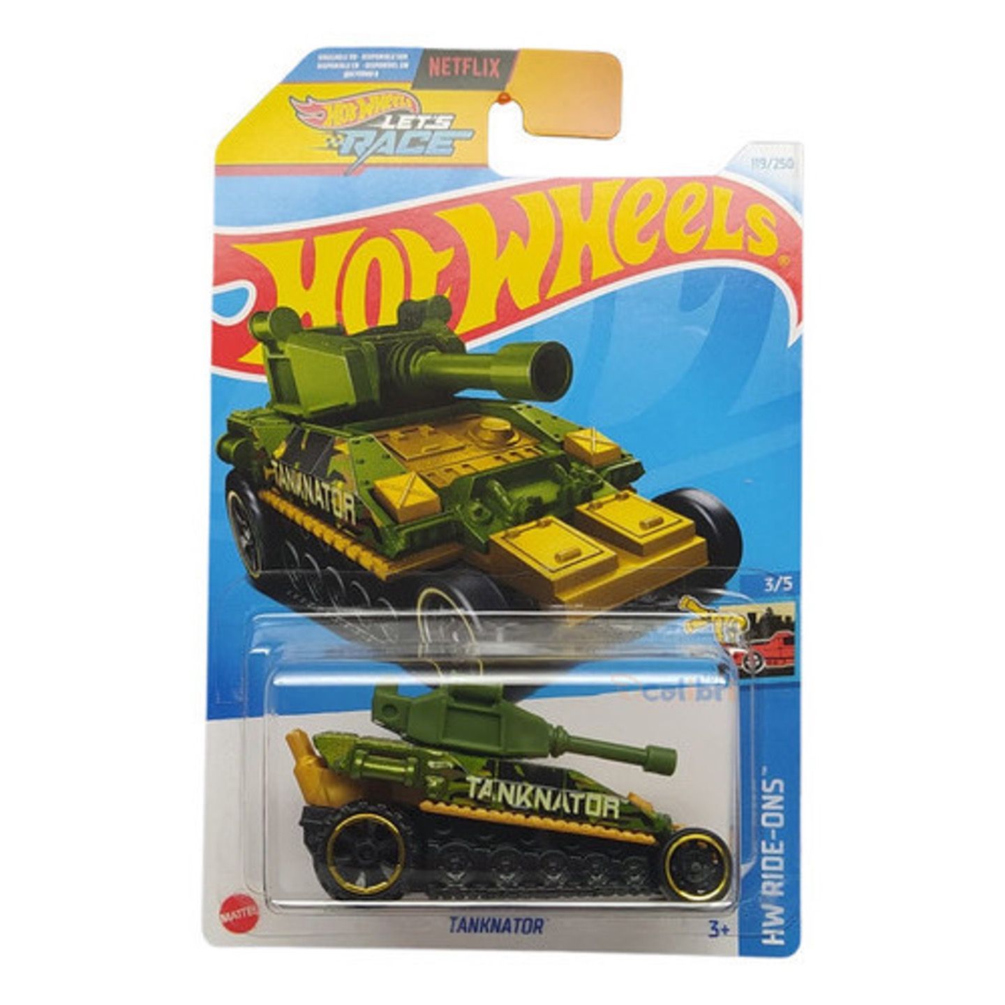 Машинка металлическая Hot Wheels HTC39 коллекционная модель Tanknator хаки,  коричневый