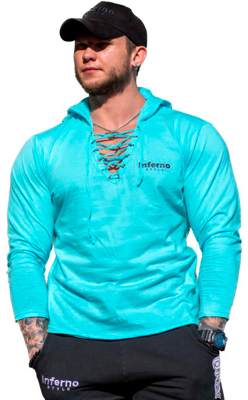 

Лонгслив мужской INFERNO style Ф-011-000 бирюзовый L, Ф-011-000