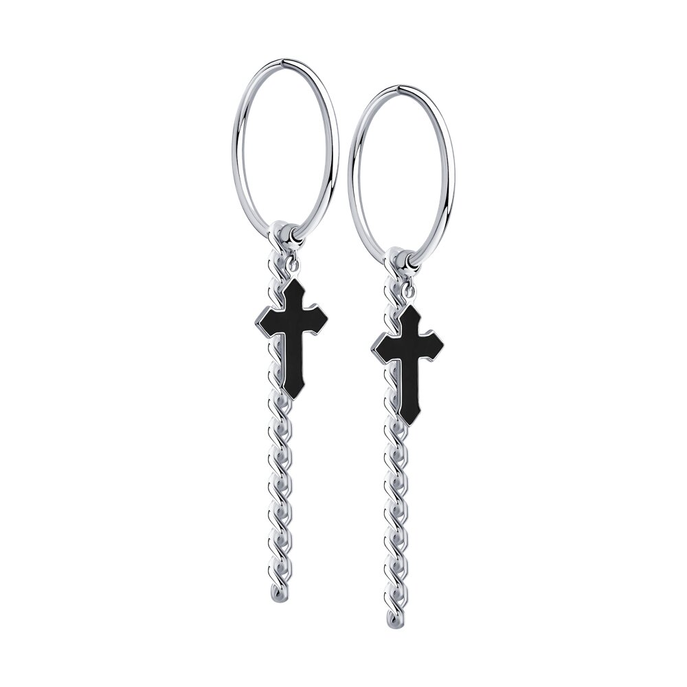 

Серьги подвески из серебра SOKOLOV 94025129, эмаль, 94025129