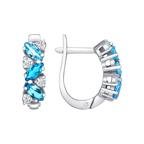 

Серьги из серебра SOKOLOV 92020012, топаз/фианит, 92020012