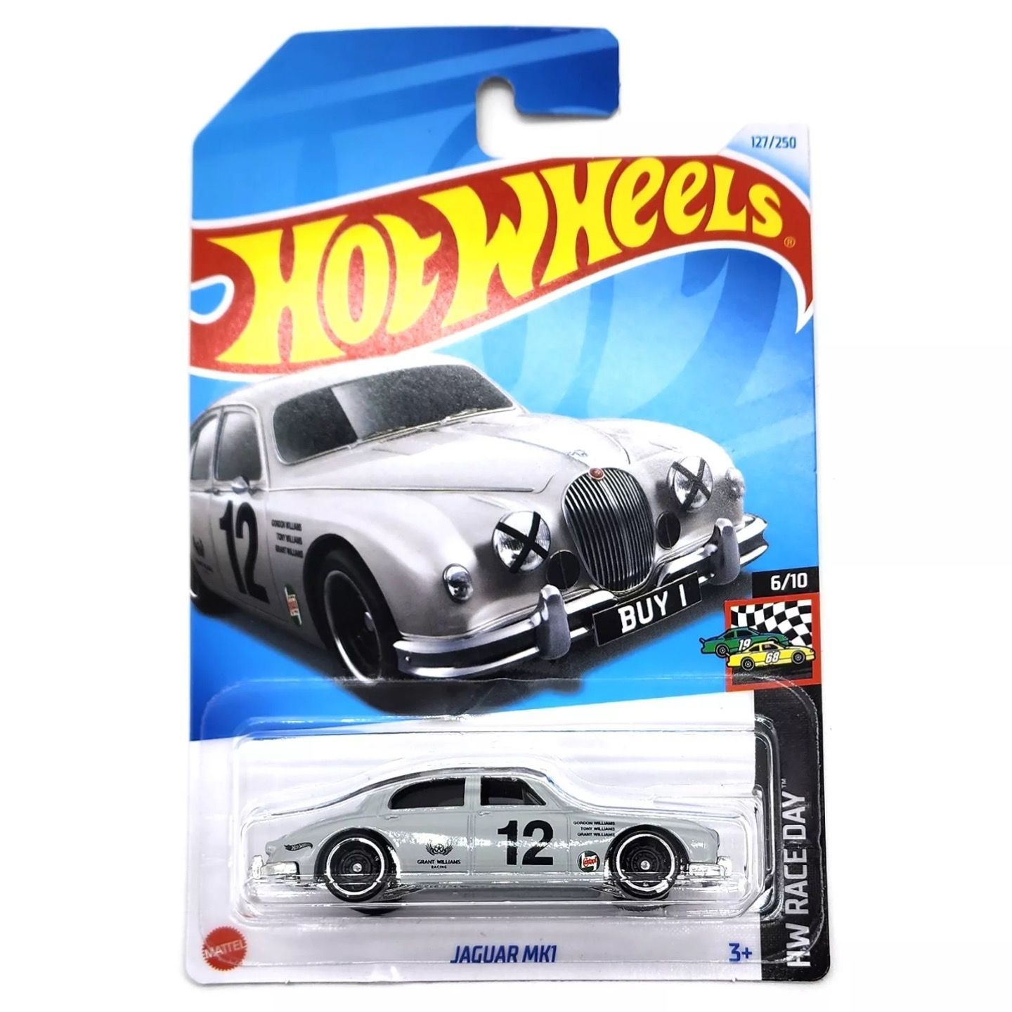 

Машинка металлическая Hot Wheels HRY80 коллекционная модель Jaguar MK1, Серый;черный, HW-metall-all