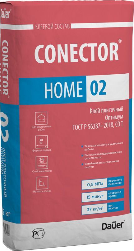 DAUER Conector Home 02 клей плиточный Оптимум (25кг) плиточный улучшенный клей dauer