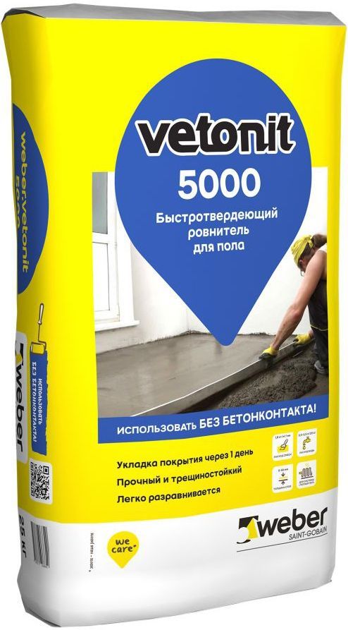 WEBER.VETONIT 5000 быстротвердеющий ровнитель (25кг)