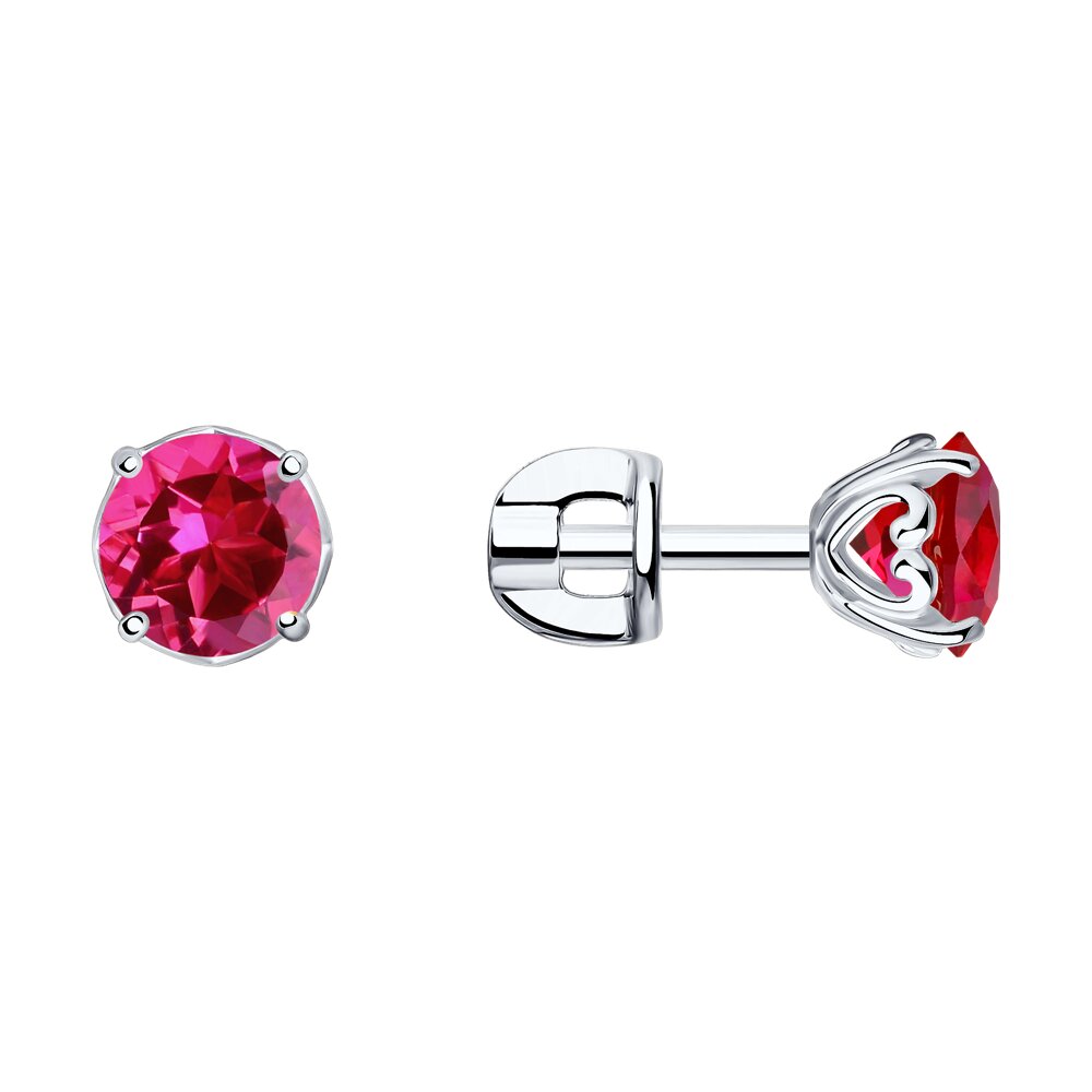 

Серьги-пусеты из серебра с корундом искусственным SOKOLOV 84020037, 84020037