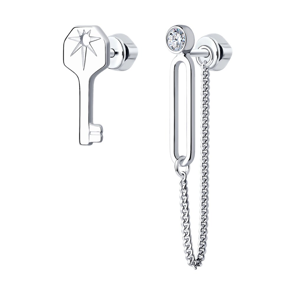 

Серьги из серебра с фианитом SOKOLOV 94025125, 94025125