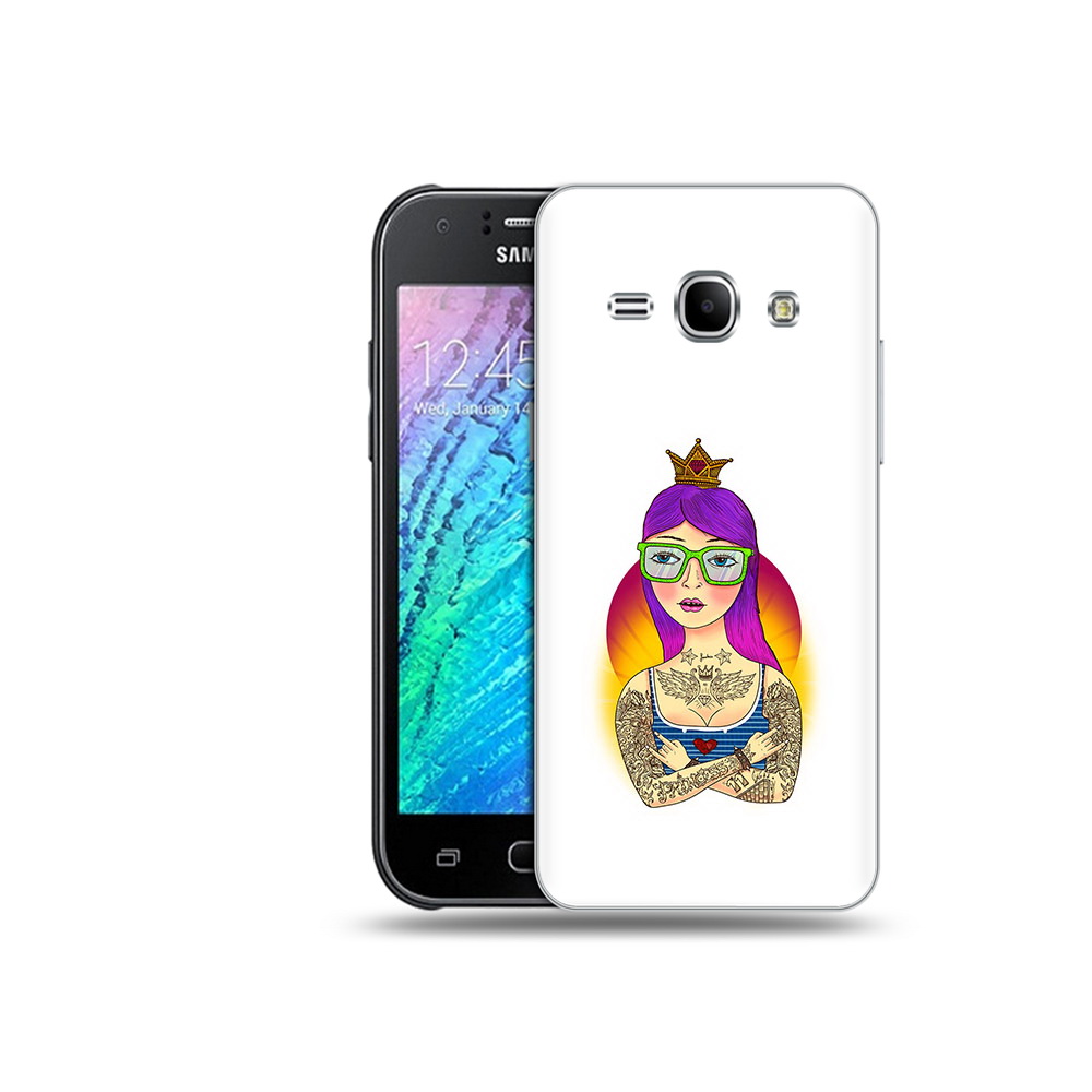 

Чехол MyPads Tocco для Samsung Galaxy J1 девушка в татуировках с короной (PT12095.602.305), Прозрачный, Tocco