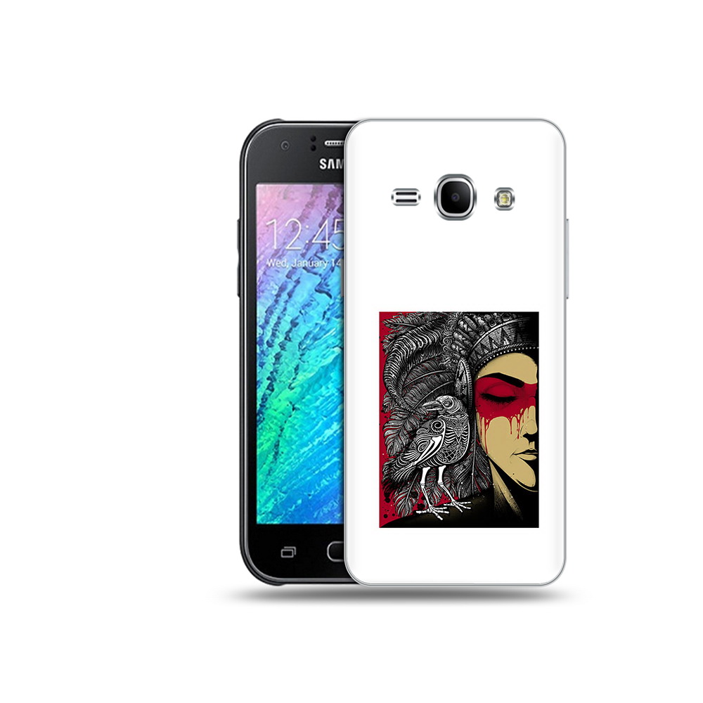 

Чехол MyPads Tocco для Samsung Galaxy J1 девушка с вороном в абстракции (PT12095.602.311), Прозрачный, Tocco