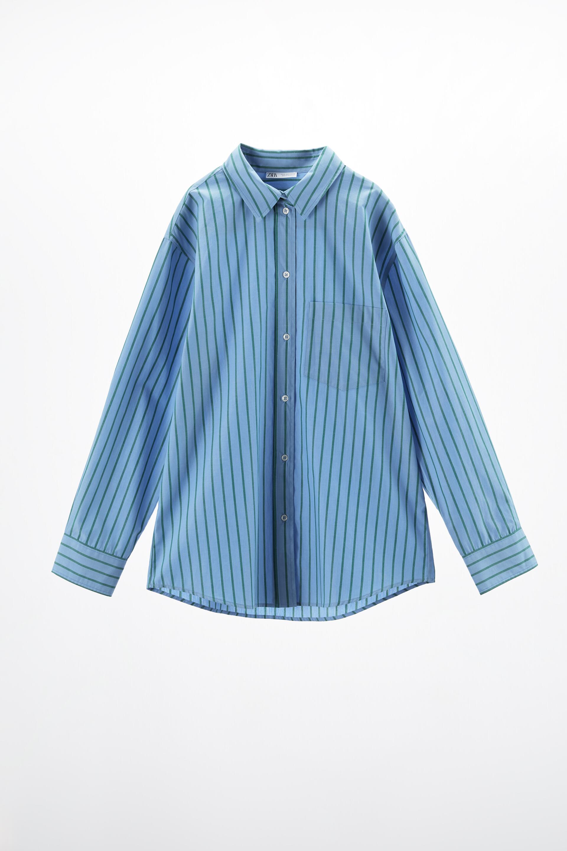 

Рубашка женская ZARA 00264900 голубая S (доставка из-за рубежа), 00264900