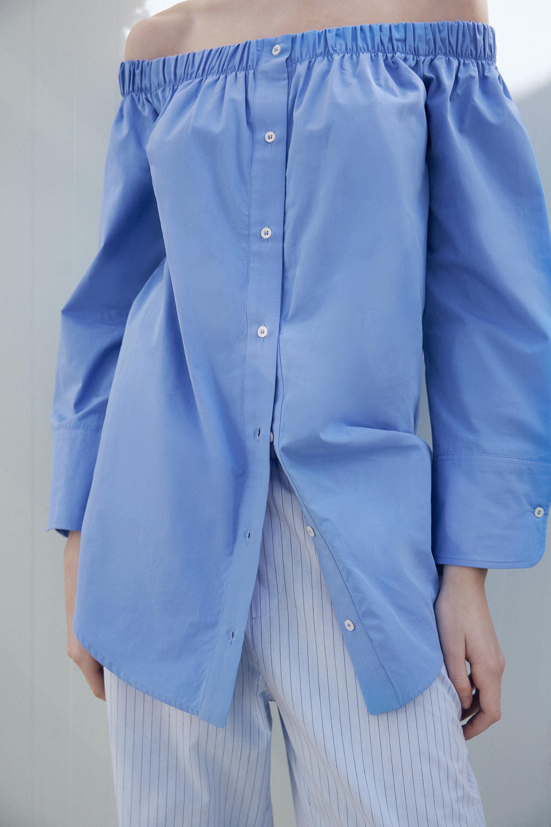 

Рубашка женская ZARA 00264906 синяя S (доставка из-за рубежа), Синий, 00264906