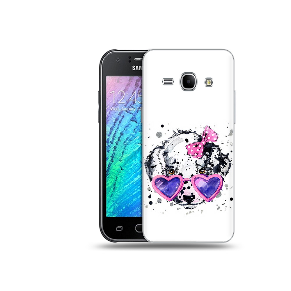 

Чехол MyPads Tocco для Samsung Galaxy J1 долматинец в очках (PT12095.602.337), Прозрачный, Tocco