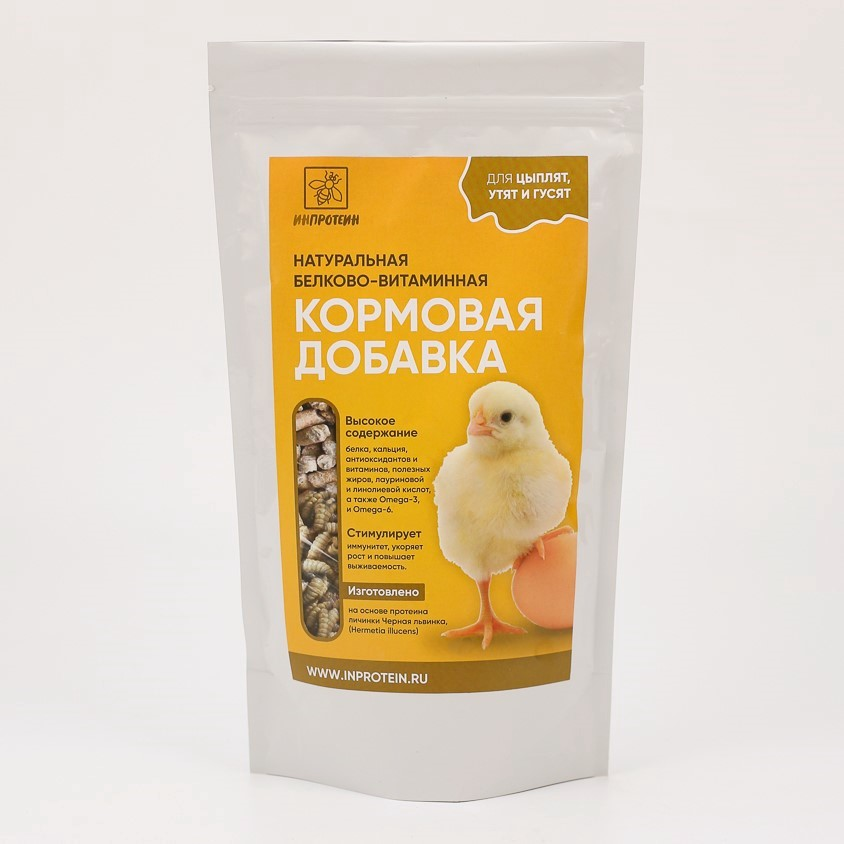 Кормовая добавка для цыплят Инпротеин, с протеином Черной львинки, 1.5 кг