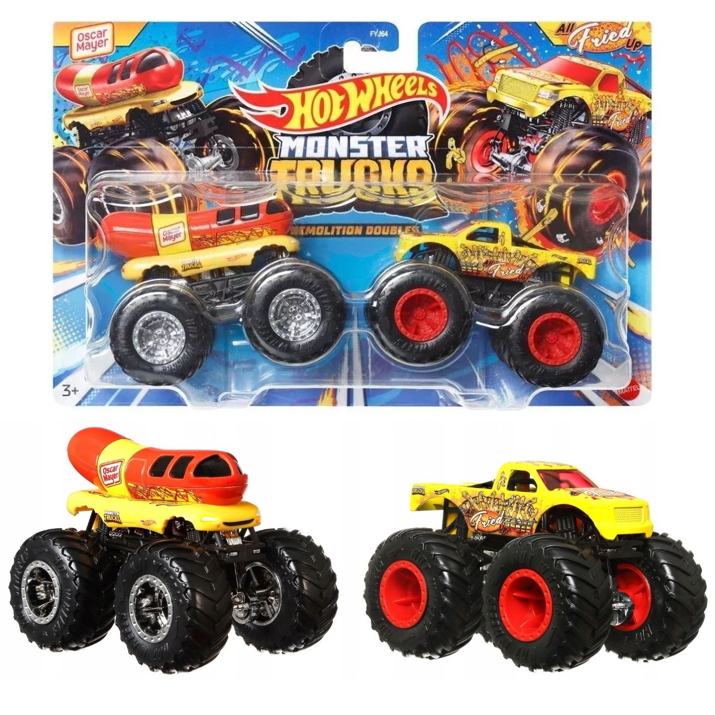

Машинка металлическая Hot Wheels HWN64 Monster Trucks 1:64 2 шт, HW-metall-all