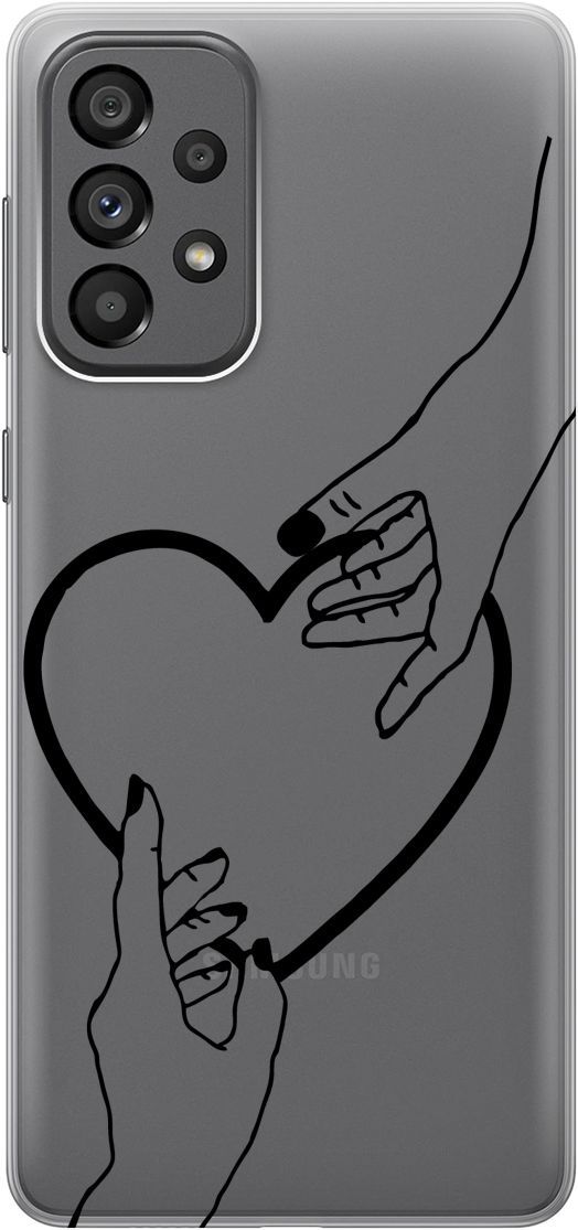 

Силиконовый чехол на Samsung Galaxy A73 5G с принтом "Hands" прозрачный, Прозрачный;черный, 10571