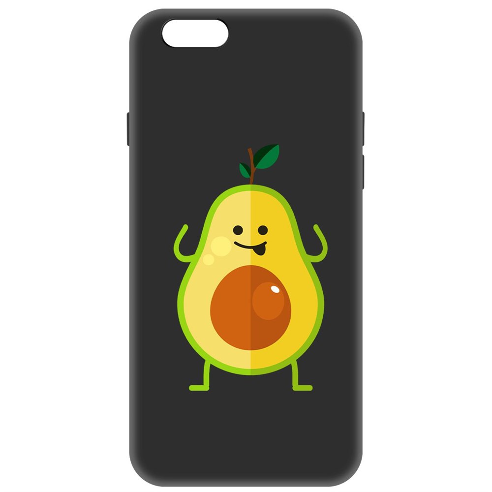 

Чехол-накладка Софт Авокадо Веселый для iPhone 6/6s, Черный