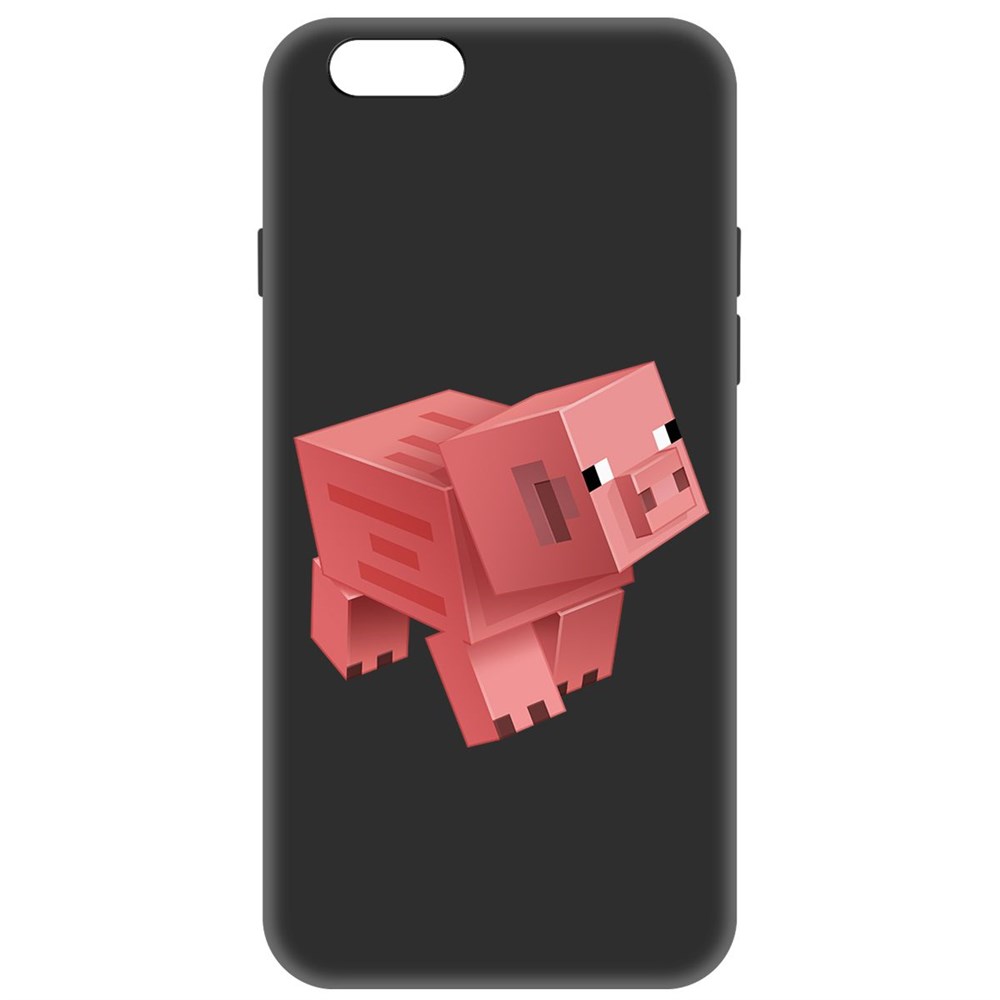 

Чехол-накладка Софт Minecraft-Свинка для iPhone 6/6s, Черный