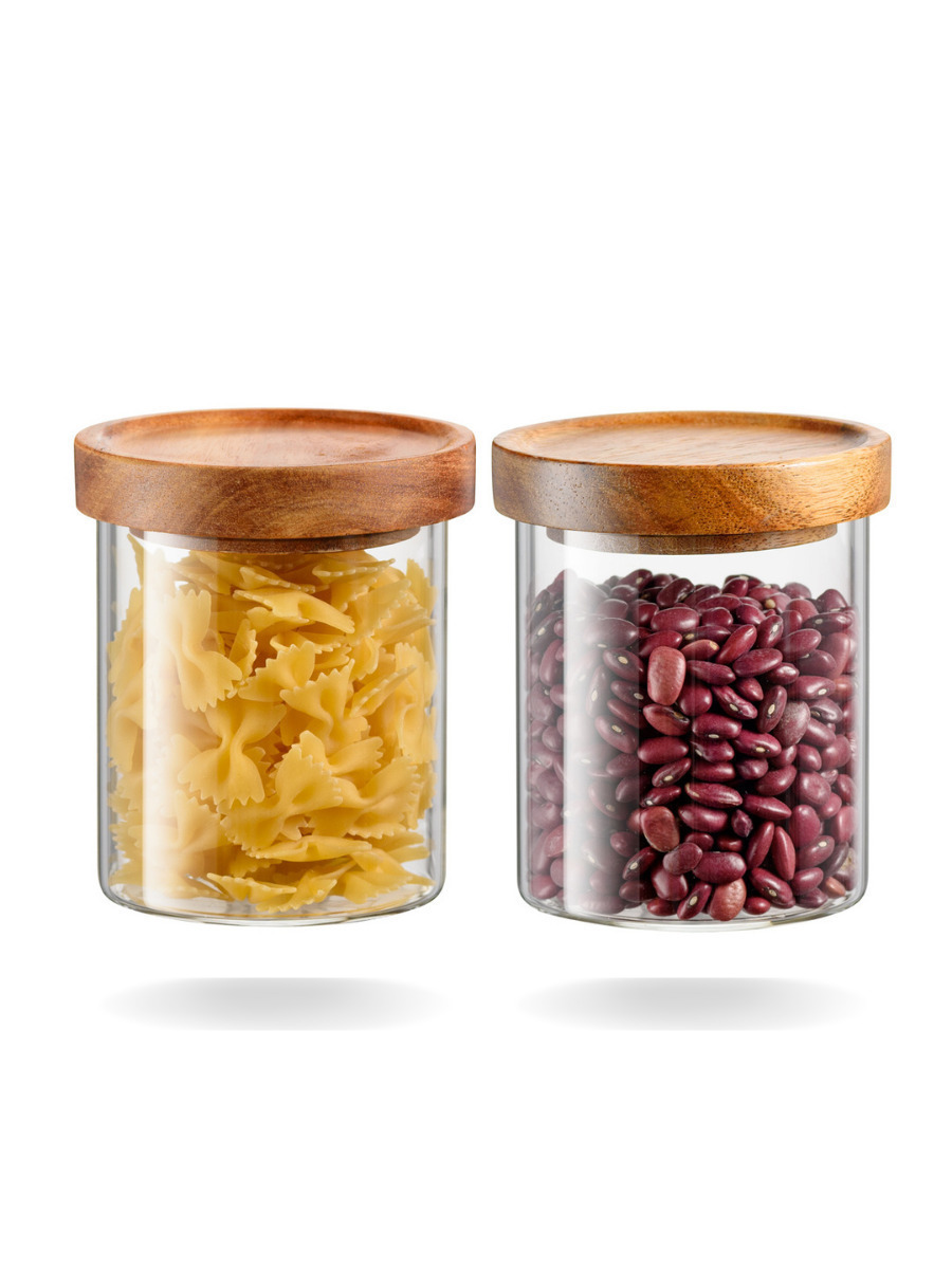 

Стеклянная банка для хранения Limpid Side 2 шт., 400 мл., Набор банок для сыпучих продуктов 2 шт., 400 мл.